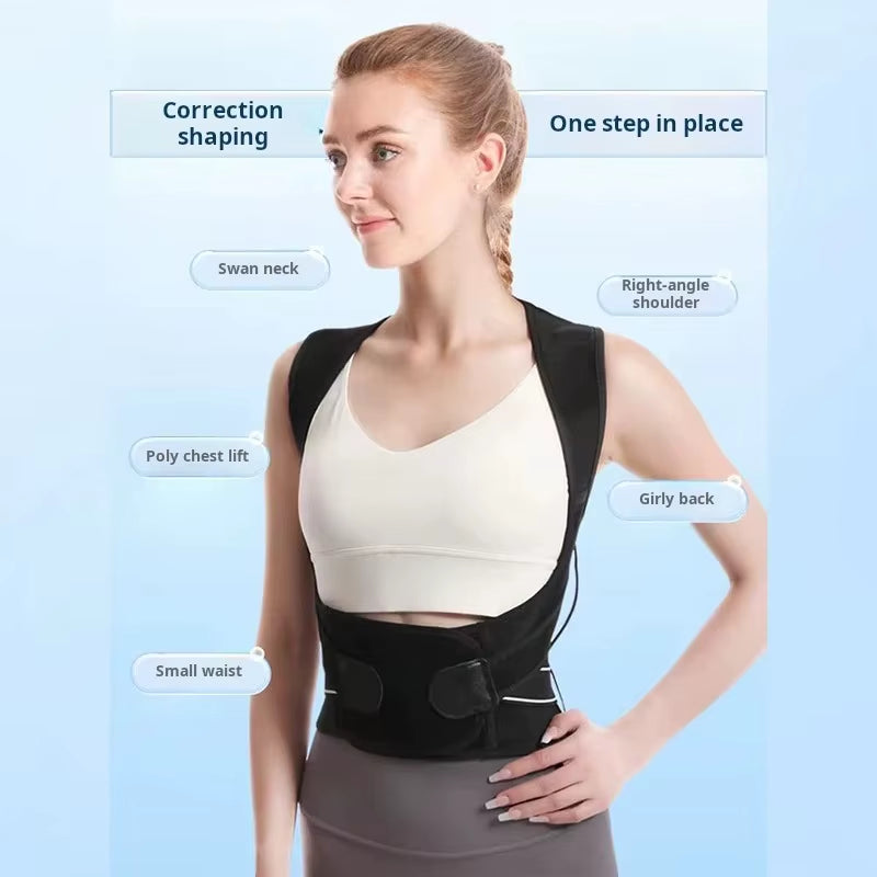 Shoulder Back Posture Corrector Support Belt with Adjustable Lumbar and Stretcher Training
