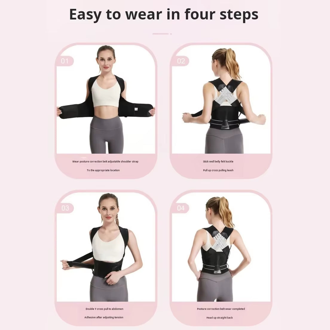 Shoulder Back Posture Corrector Support Belt with Adjustable Lumbar and Stretcher Training