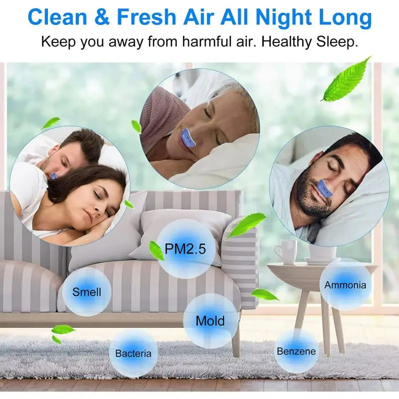 Anti Snoring Devices Upgraded Adjustable Wind Speed Electric Snoring Solution Snore Reducing anti Snore Stopper Blue